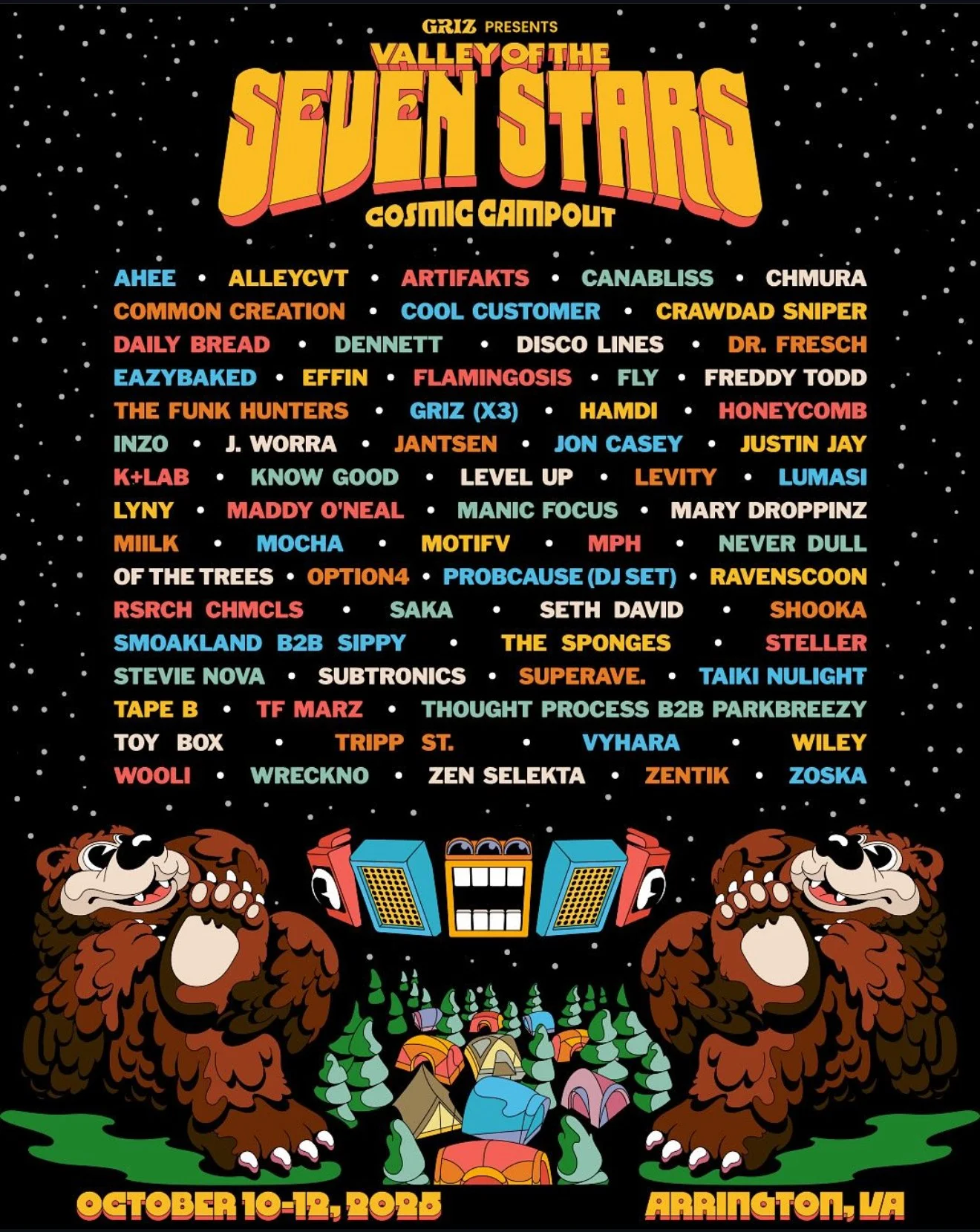 Griz Presents Seven Stars Festival in Arrington, VA Oct 10-12